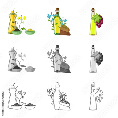 Vector design of healthy  and vegetable  sign. Collection of healthy  and agriculture stock vector illustration.