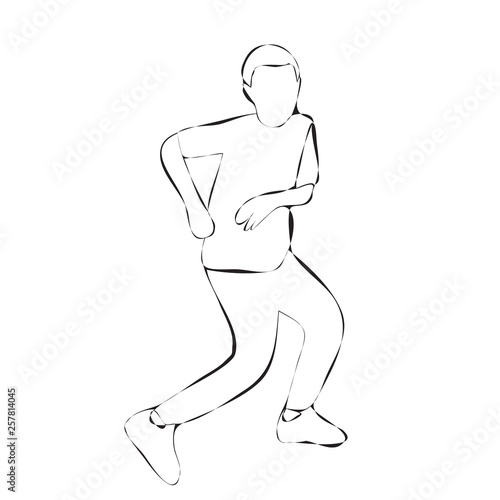 white background, sketch, the guy is dancing