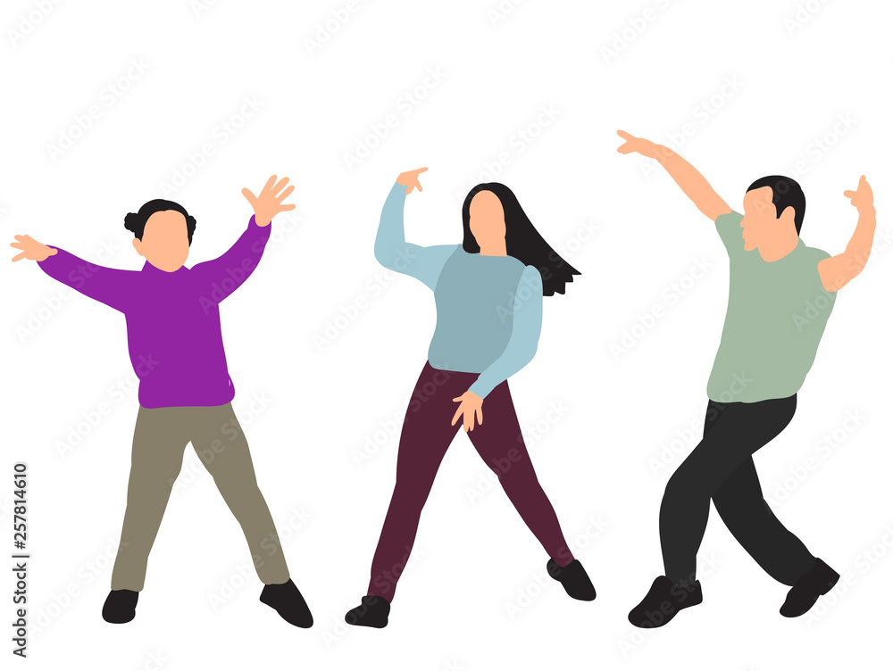 vector, on a white background, a man without a face, people dancing vector, on a white background, a man without a face, people dancing