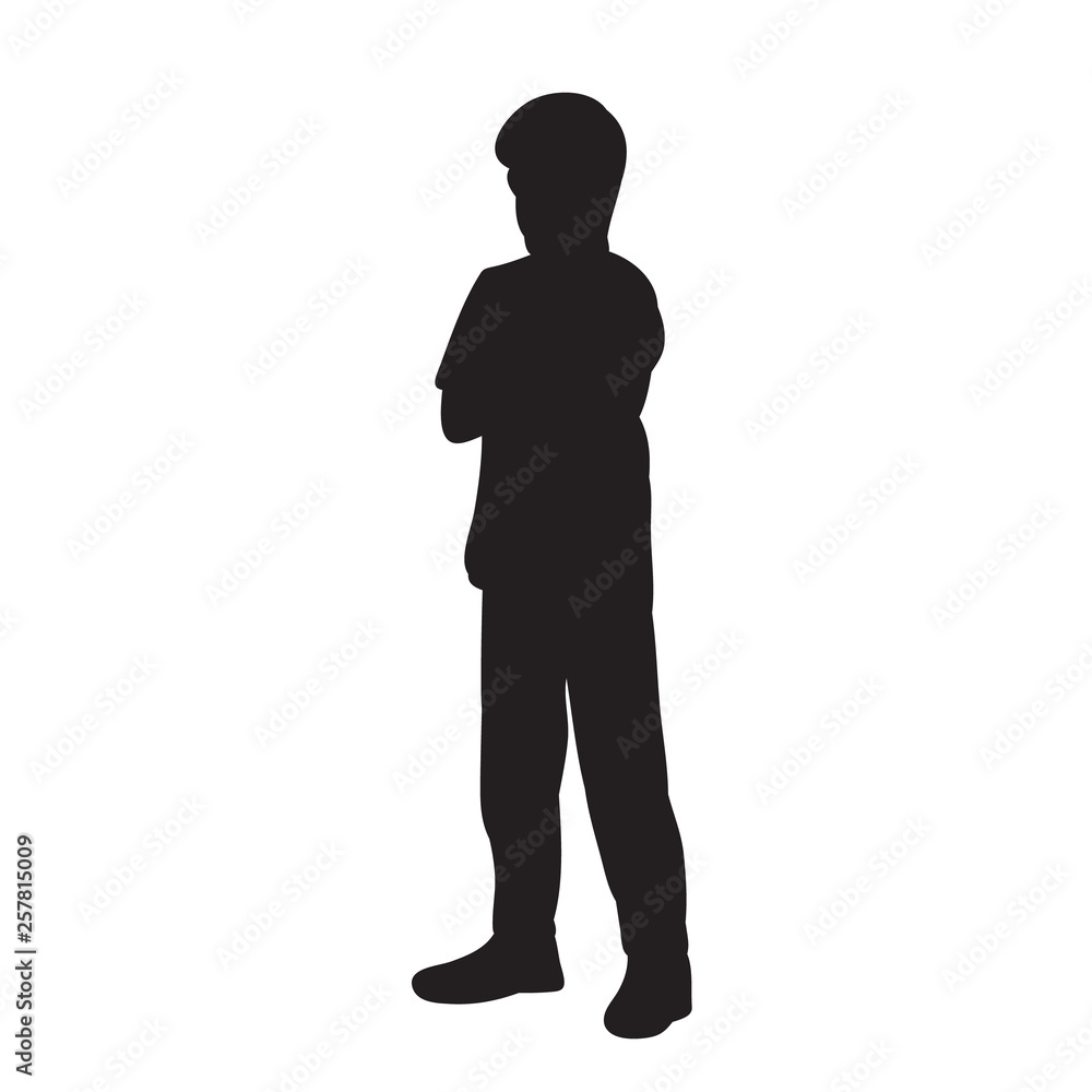 black silhouette of a child, boy