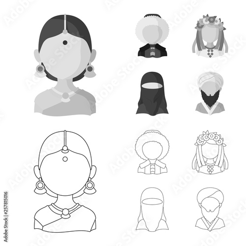 Vector illustration of imitator and resident symbol. Set of imitator and culture stock vector illustration.