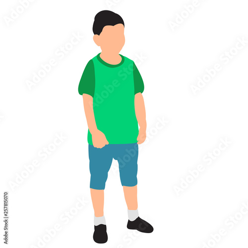 vector isolated on white background boy standing © Dzmitry
