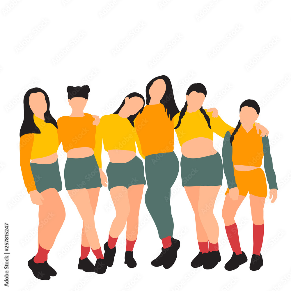 Fototapeta premium white background girls are embracing
