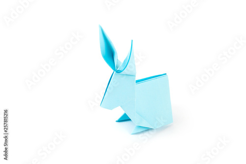 Origamo rabbit isolated photo