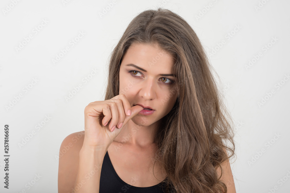 Beautiful woman with healthy body on white background Beautiful woman with healthy body on white background