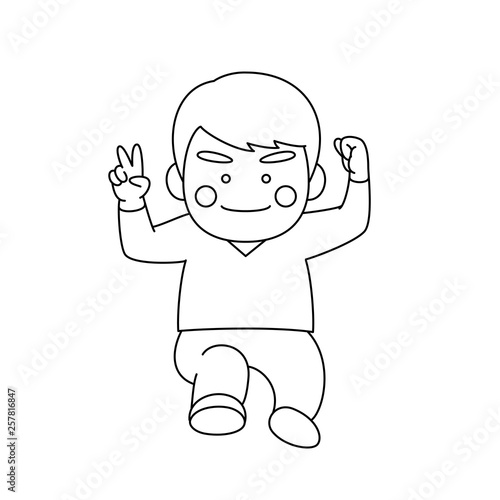 男性キャラクタージャンプ