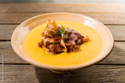 pumpkin soup with bacon