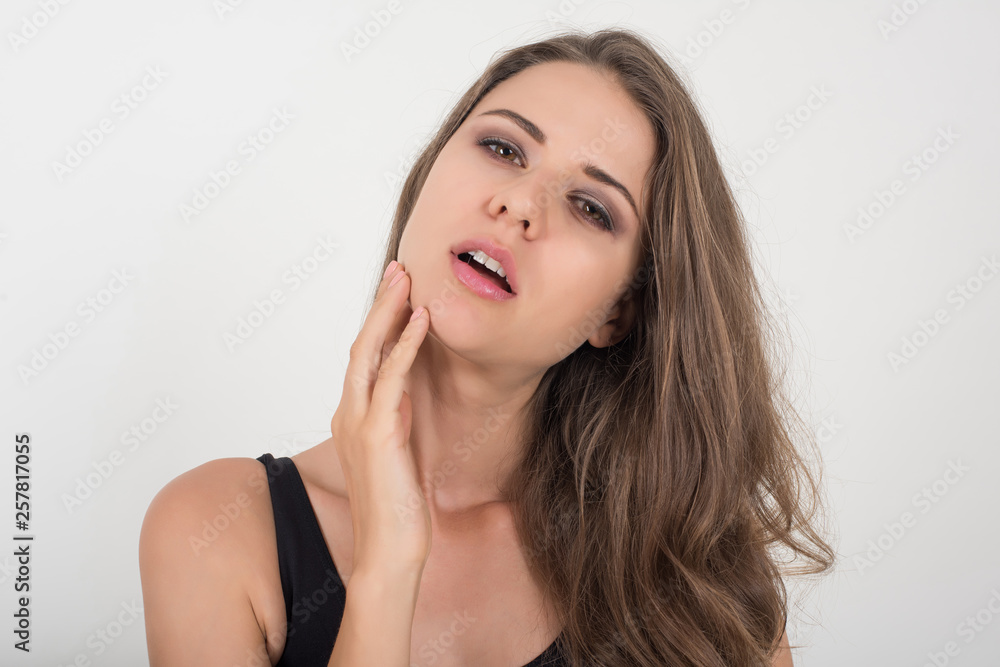 Beautiful woman with healthy body on white background Beautiful woman with healthy body on white background