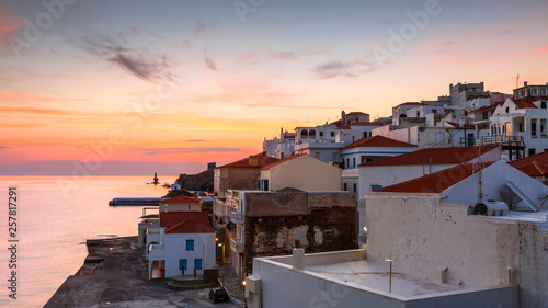 Chora of Andros island early in the morning.