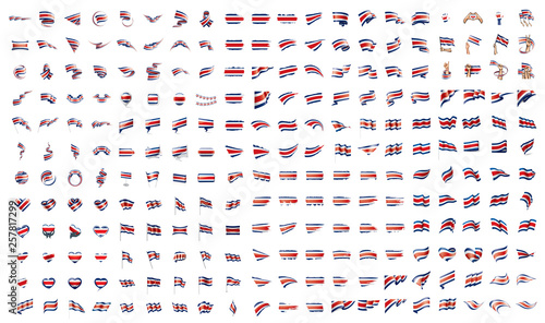 very big collection of vector flags of the Costa Rica