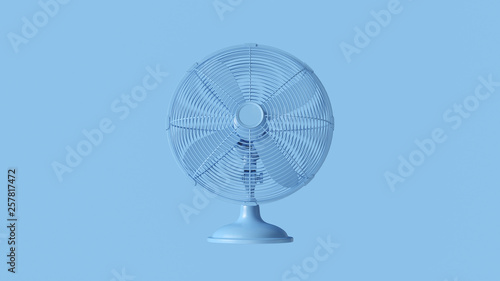 Pale Blue Office Desk Cooling fan 3d illustration 3d render