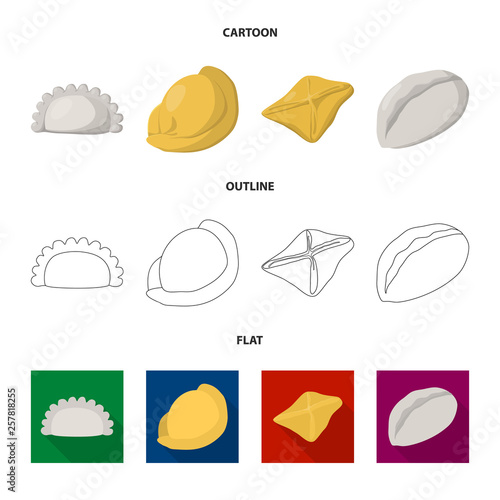 Isolated object of products and cooking icon. Collection of products and appetizer stock vector illustration.