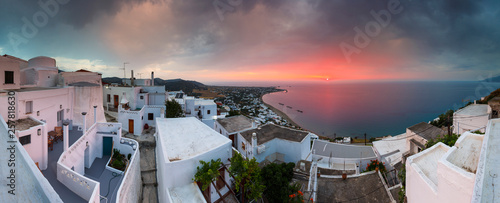 View of Molos village from Chora, Skyros island, Greece. photo