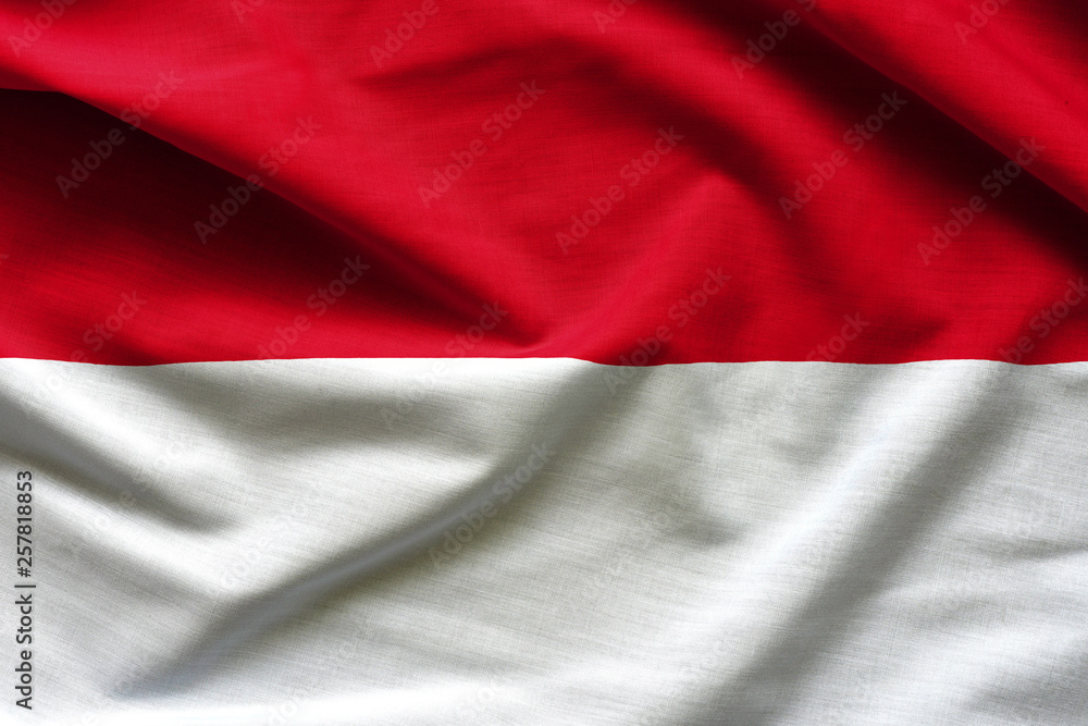 Waving flag of Indonesia, Asia Waving flag of Indonesia, Asia