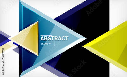 Free Download Tech futuristic geometric 3d shapes, minimal abstract background - GFXLoad
