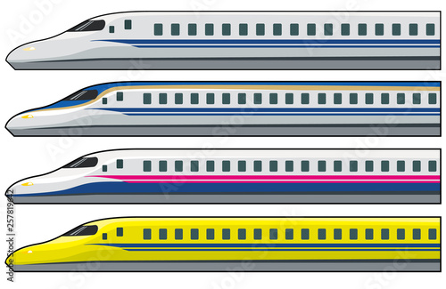 Bullet train vector illustrations
