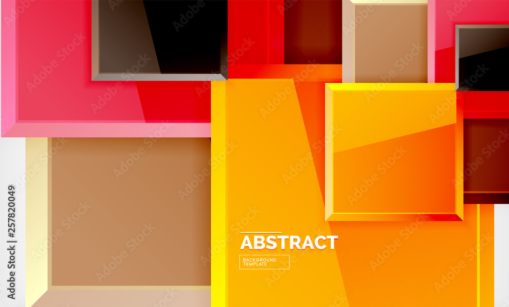 Square abstract background, glossy geometric design