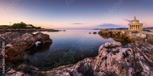 Morning at the Lighthouse of Saint Theodoroi near the town of Argostoli on Kefalonia island in Greece. photo