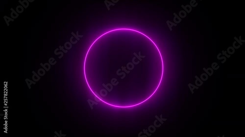 Abstract neon background. Shine pink violet ring. Halo around. Space tunnel. LED color ellipse. Glint glitter. Empty hole. Glow portal. photo