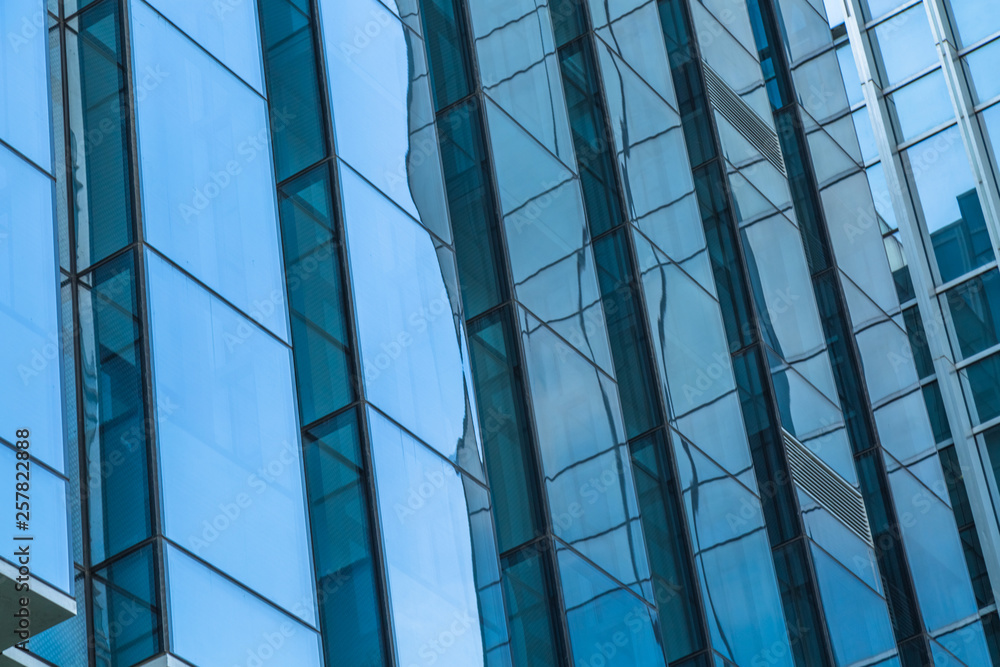 Fototapeta premium Urban abstract - windowed corner of office building.