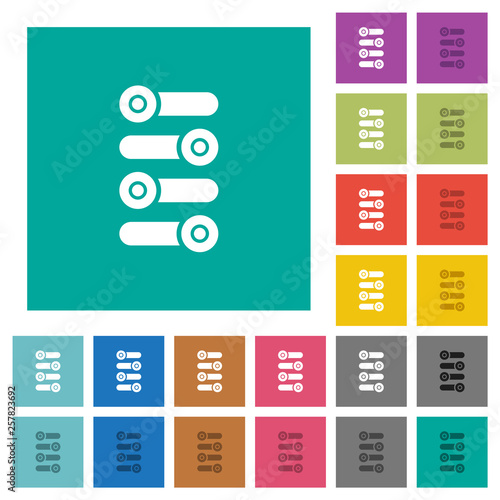 Fine tune square flat multi colored icons