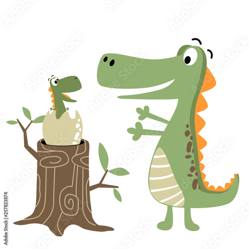 Dinosaur family cartoon