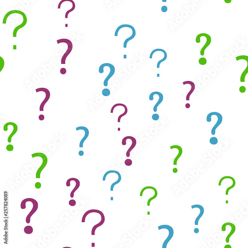 Question mark education, school concept. Seamless vector EPS 10 pattern. Flat style