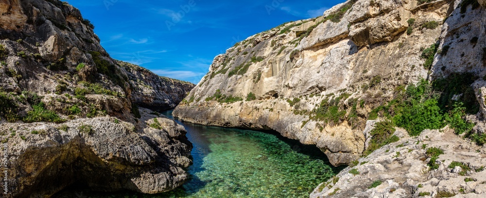 A quiet cove in Ghasri Valley, Gozo, Malta