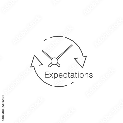 Expectation. Vector linear icon.