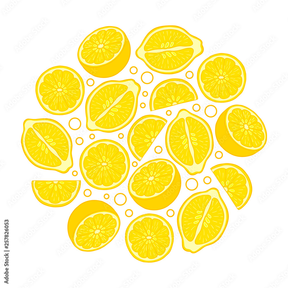 Circle of lemon slices.