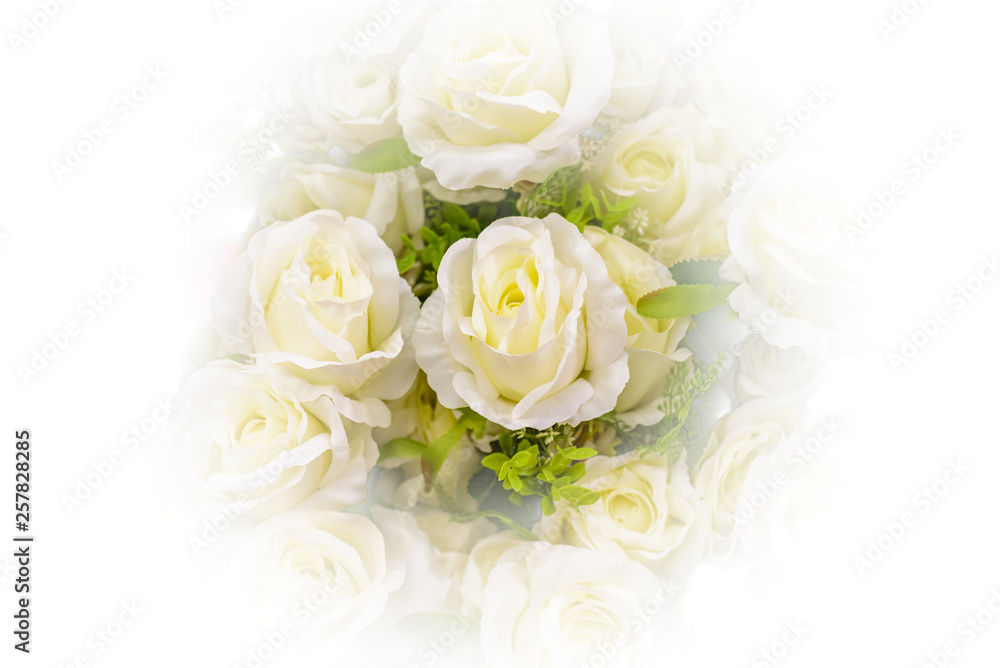 Yellow rose bouquet in high key style