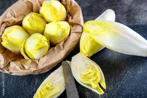 paper bag with endives from France or Belgium photo