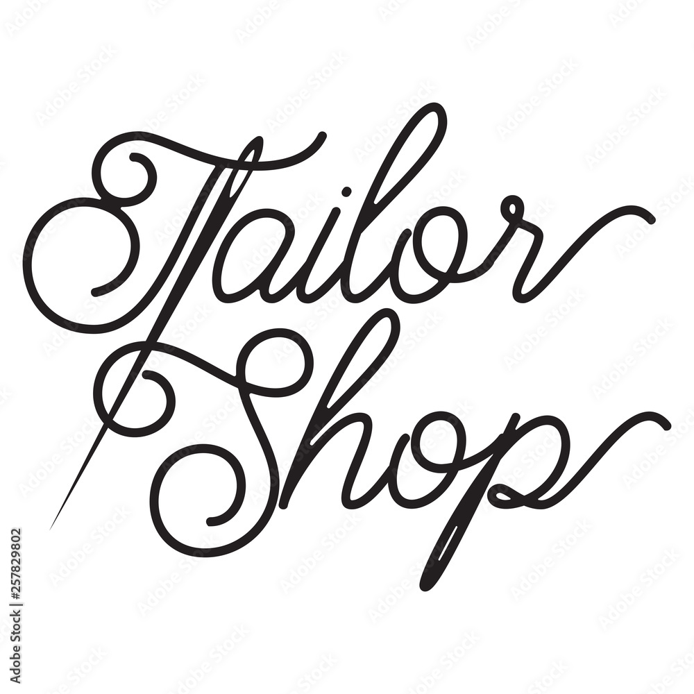 Vector monochrome illustration on the theme of tailoring Vector monochrome illustration on the theme of tailoring