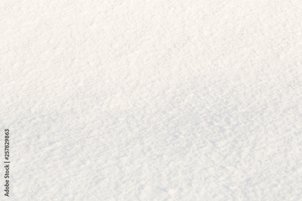 Winter, the surface of fresh fluffy snow, close-up, glare