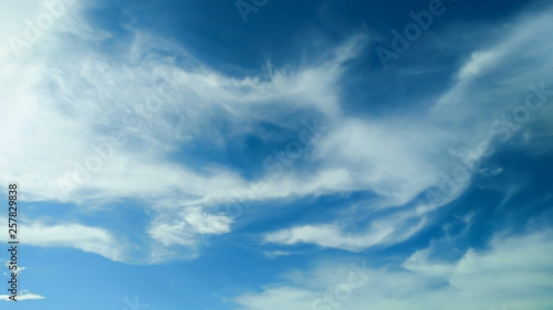 Softness of the blue sky with clouds for the background, Blue sky with white clouds.