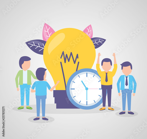 business people time clock