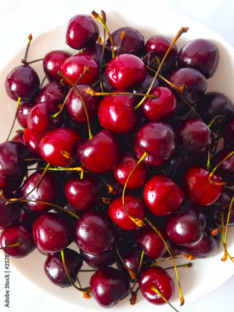 bunch of ripe cherries bunch of ripe cherries