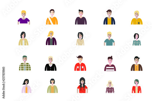 Wallpaper Mural Business man and woman icons. Group of working people. Different nationalities characters. Flat style design Infographic elements  Torontodigital.ca