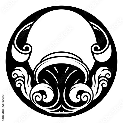 An Aquarius water bearer jug horoscope astrology zodiac sign symbol