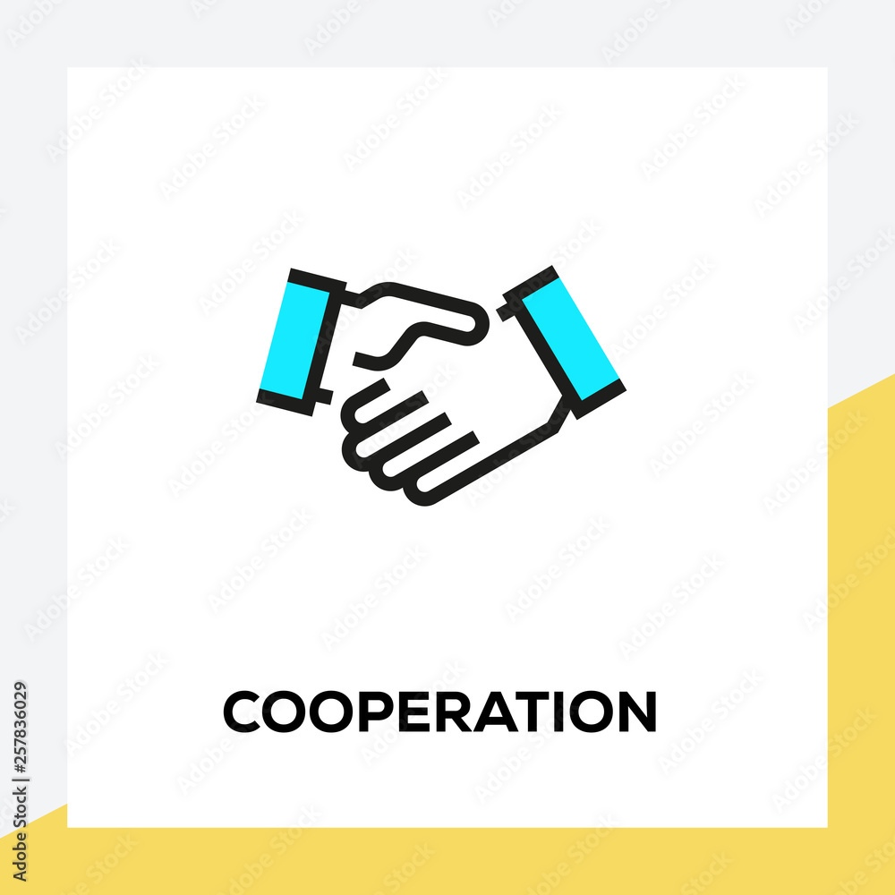 Fototapeta premium COOPERATION LINE ICON SET