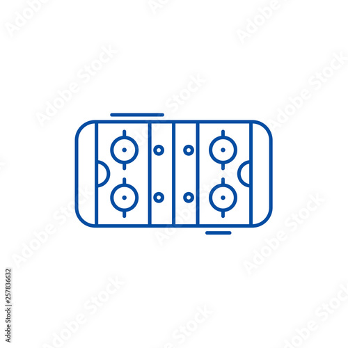Table soccer line concept icon. Table soccer flat  vector website sign, outline symbol, illustration.