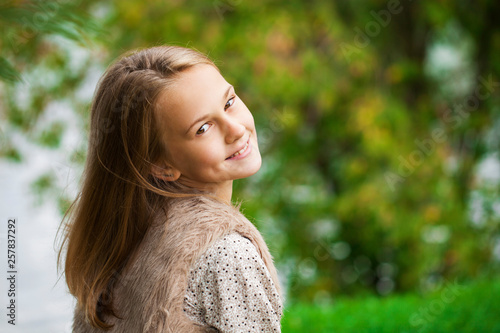 Portrait of a beautiful young blonde little girl