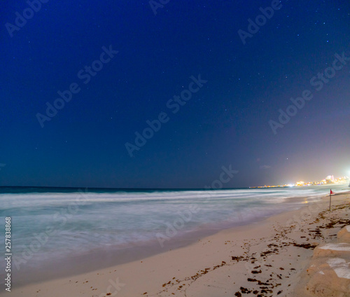 hotel zone at night, sea view, Cancún, Quintana Roo , Mexico