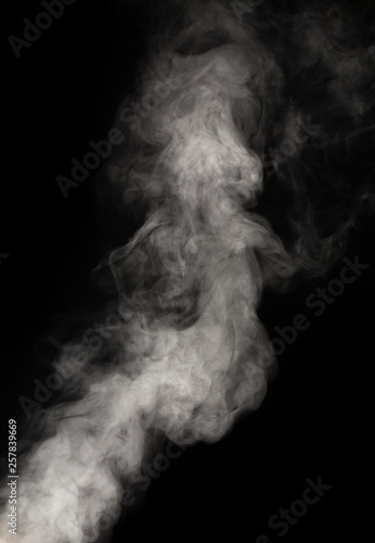 light grey dense smoke isolated on black