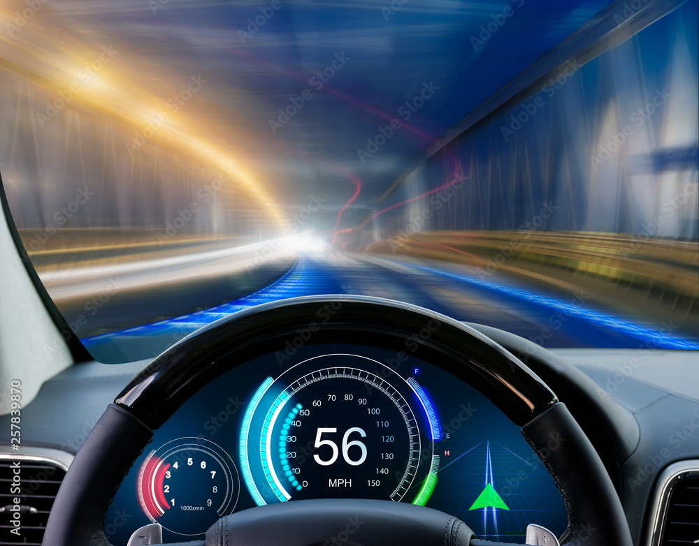 Cockpit of futuristic autonomous car Cockpit of futuristic autonomous car