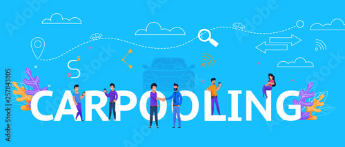 Carpooling Illustration Concept Trip Collaboration