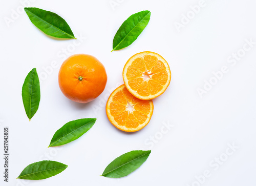 Fresh orange citrus fruits on white.