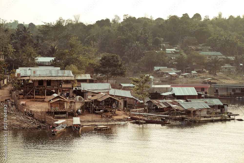 South east asia local floating house