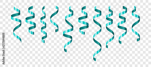 Set of blue confetti on transparent background