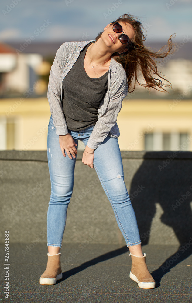 Young woman in urban environment Young woman in urban environment